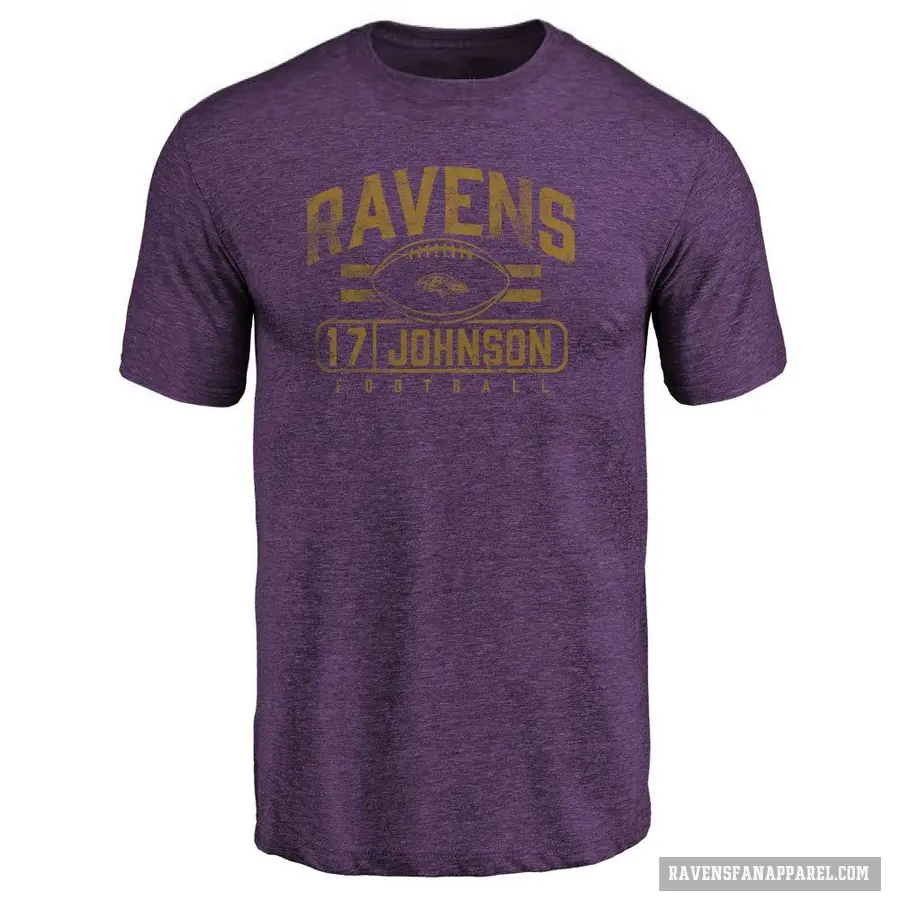 Men's ＃17 Josh Johnson Baltimore Ravens Purple Flanker T-Shirt