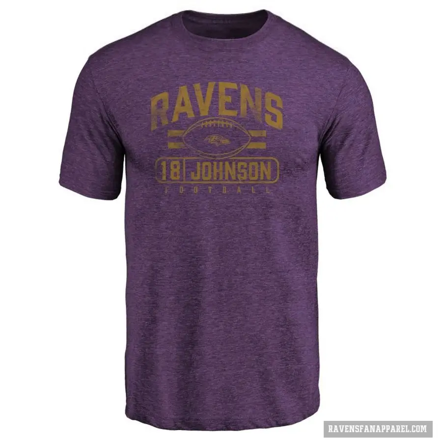 Men's ＃18 Diontae Johnson Baltimore Ravens Purple Flanker T-Shirt