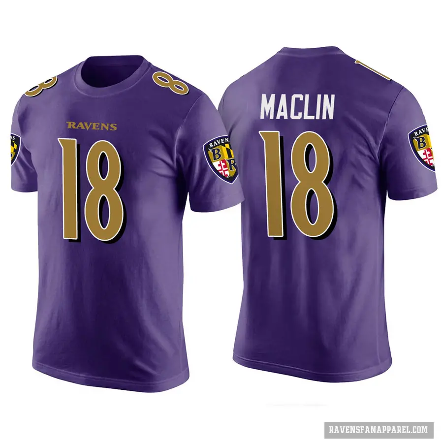 Men's ＃18 Jeremy Maclin Baltimore Ravens Purple Color Rush T-Shirt