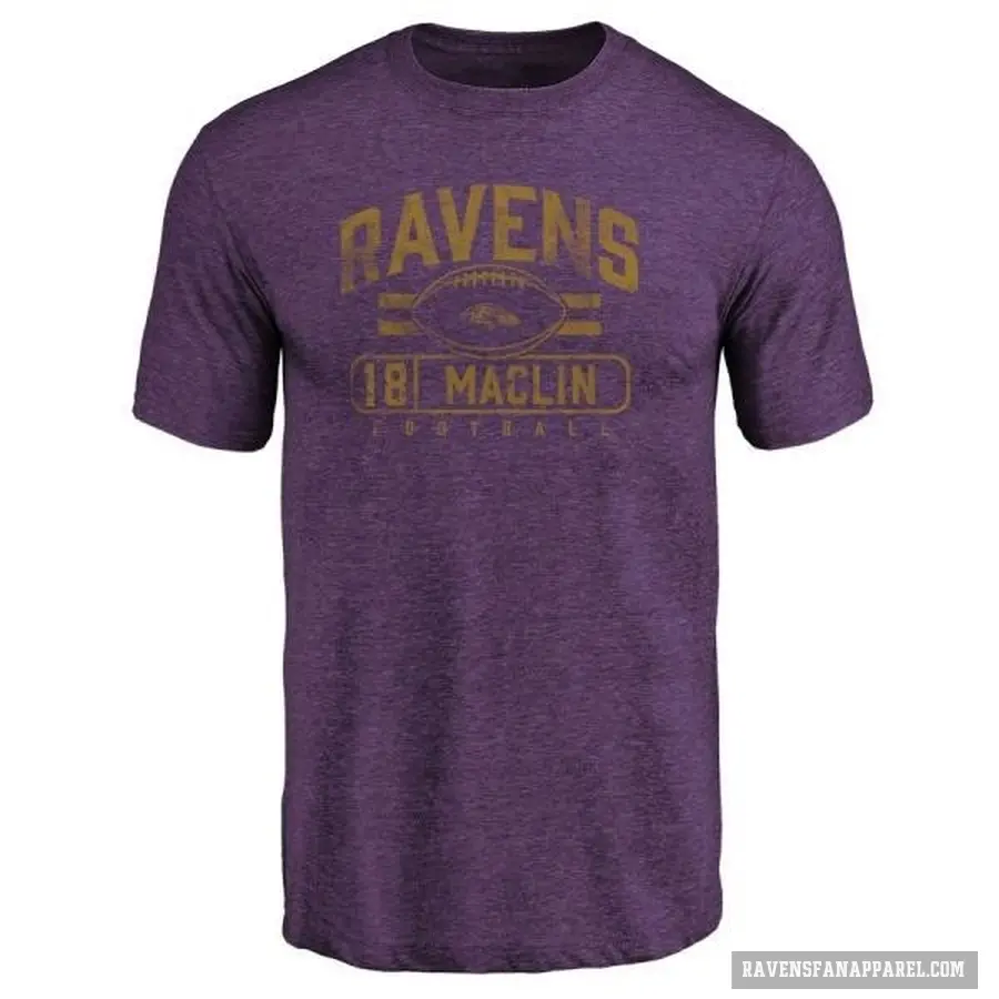 Men's ＃18 Jeremy Maclin Baltimore Ravens Purple Flanker T-Shirt