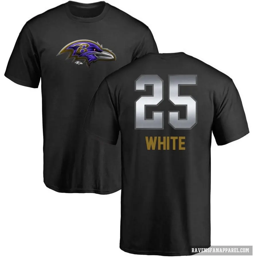 Men's ＃25 Tre'Davious White Baltimore Ravens White Midnight Mascot T-Shirt Black