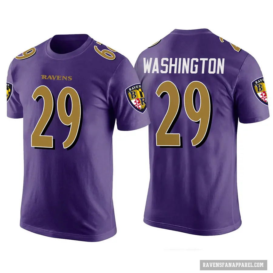 Men's ＃29 Ar'Darius Washington Baltimore Ravens Purple Color Rush T-Shirt