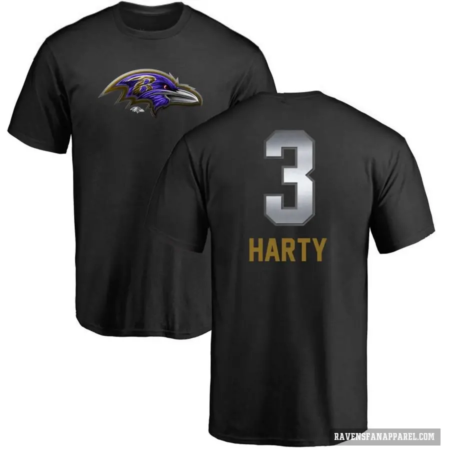 Men's ＃3 Deonte Harty Baltimore Ravens Black Midnight Mascot T-Shirt