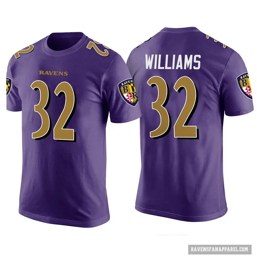 Men's ＃32 Marcus Williams Baltimore Ravens Purple Color Rush T-Shirt