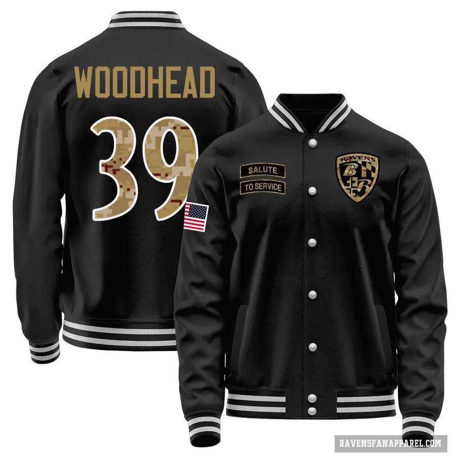 Men's ＃39 Danny Woodhead Baltimore Ravens Black Salute to Service Sideline Performance Jacket