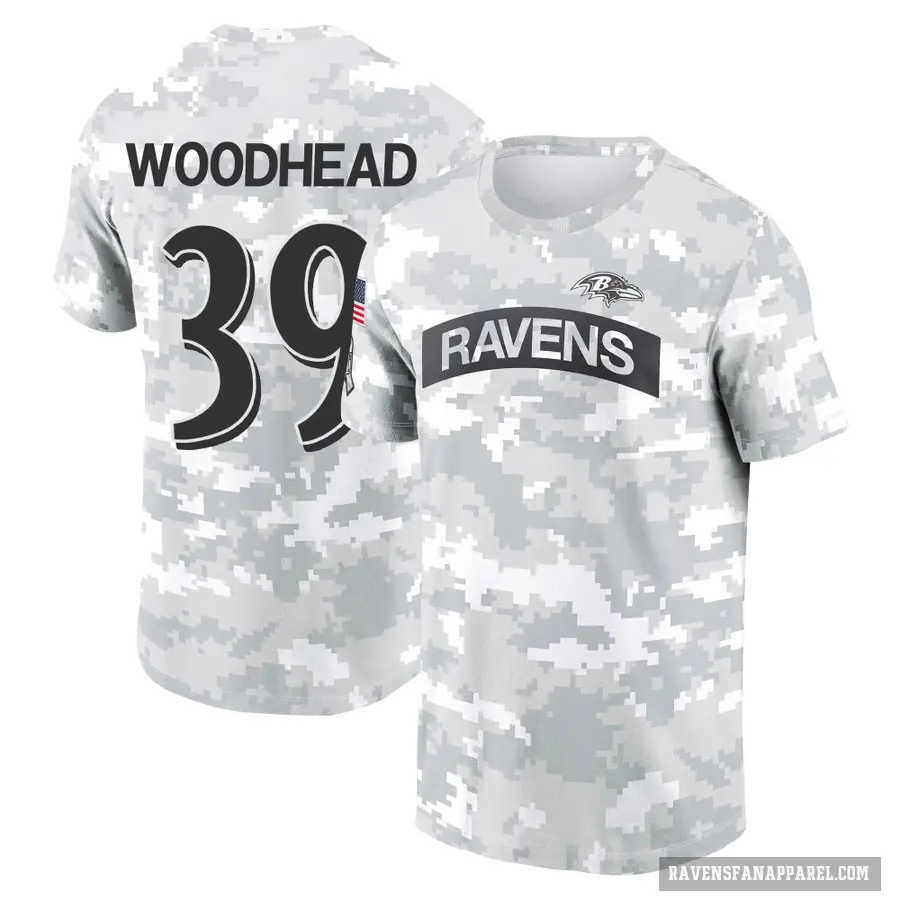 Men's ＃39 Danny Woodhead Baltimore Ravens Camo Arctic 2024 Salute to Service Performance T-Shirt