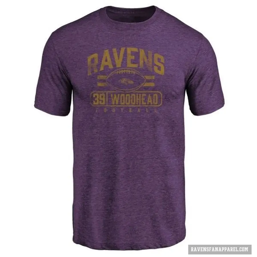 Men's ＃39 Danny Woodhead Baltimore Ravens Purple Flanker T-Shirt