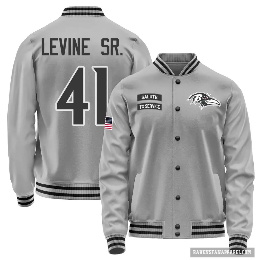 Men's ＃41 Anthony Levine Sr. Baltimore Ravens Gray Salute to Service Performance Jacket