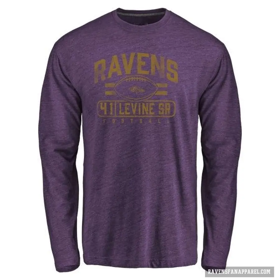 Men's ＃41 Anthony Levine Sr. Baltimore Ravens Purple Flanker Long Sleeve T-Shirt