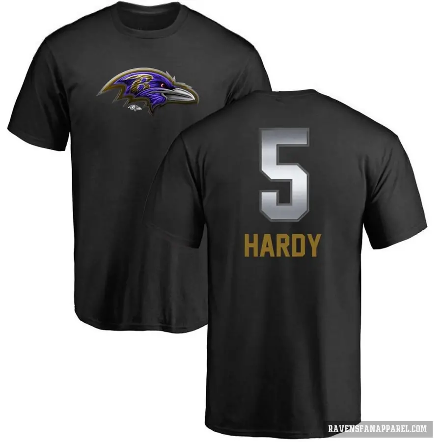 Men's ＃5 DeAngelo Hardy Baltimore Ravens Black Midnight Mascot T-Shirt