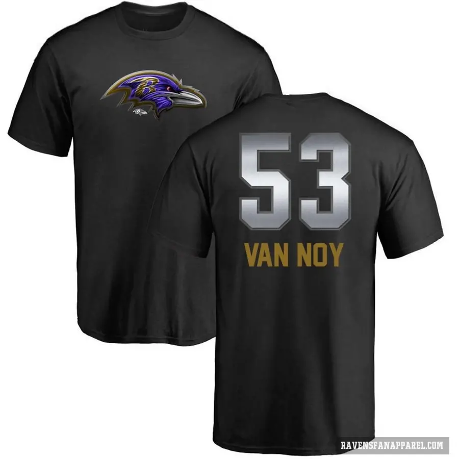 Men's ＃53 Kyle Van Noy Baltimore Ravens Black Midnight Mascot T-Shirt