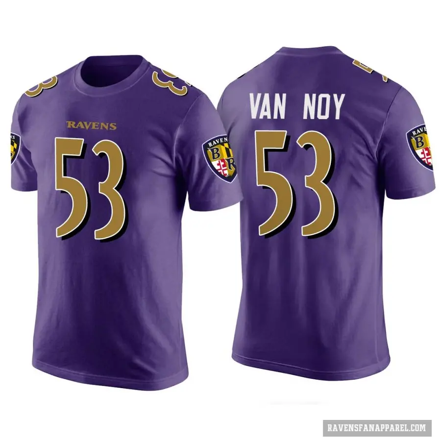 Men's ＃53 Kyle Van Noy Baltimore Ravens Purple Color Rush T-Shirt