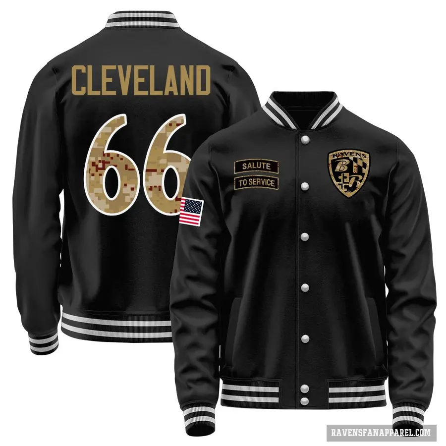 Men's ＃66 Ben Cleveland Baltimore Ravens Black Salute to Service Sideline Performance Jacket