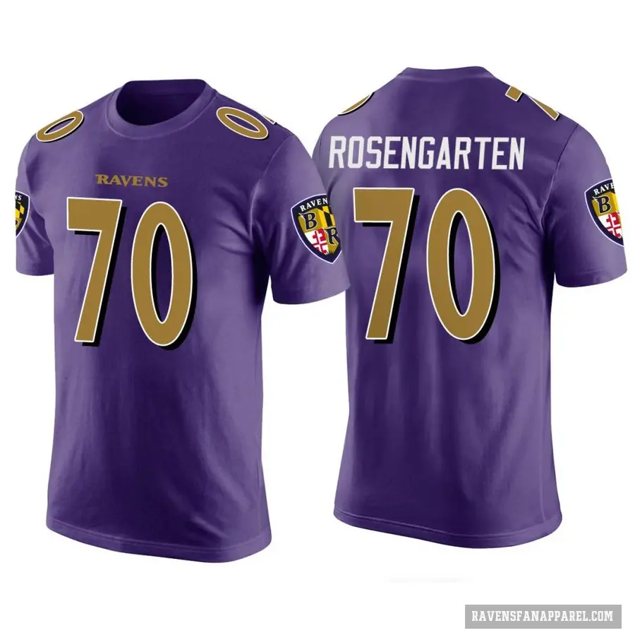 Men's ＃70 Roger Rosengarten Baltimore Ravens Purple Color Rush T-Shirt