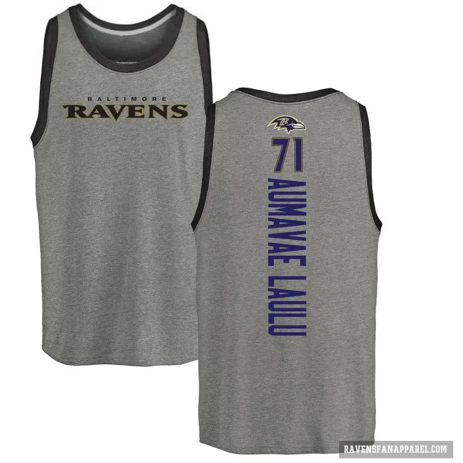 Men's ＃71 Malaesala Aumavae-Laulu Baltimore Ravens Ash Backer Tank Top