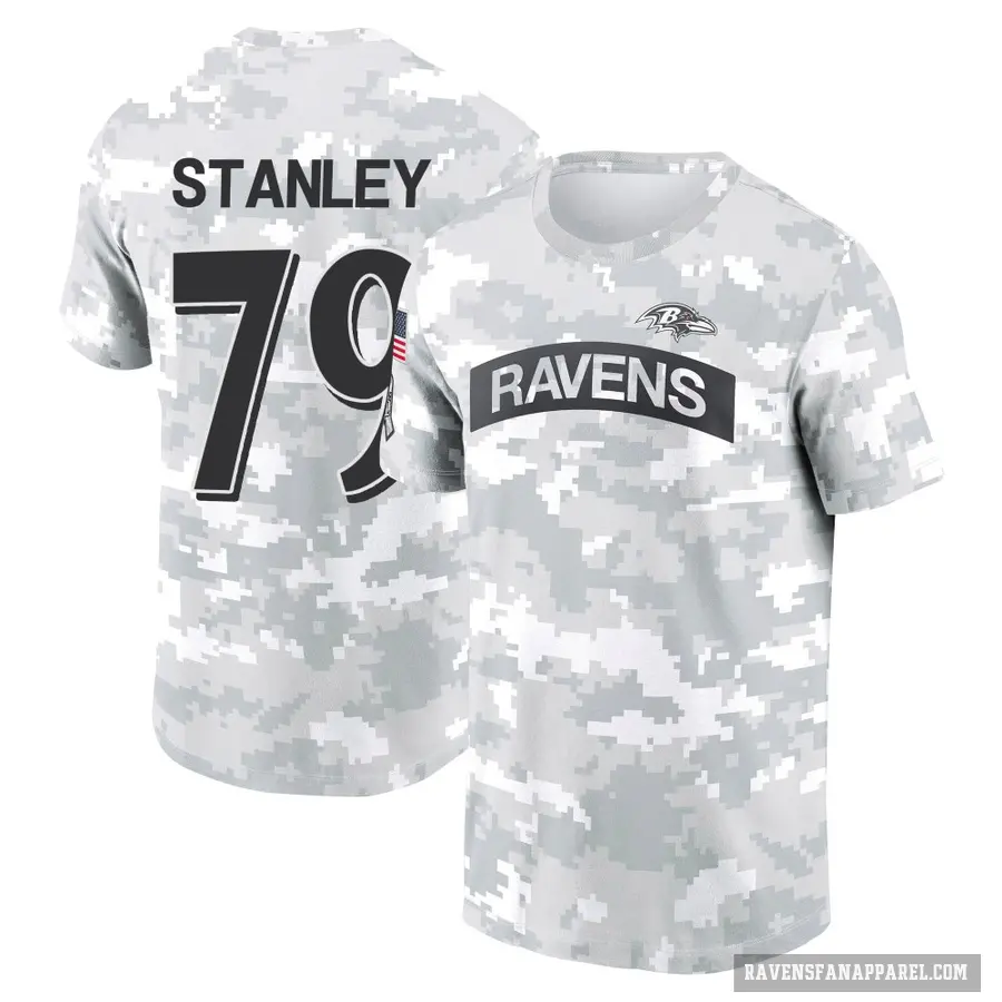 Men's ＃79 Ronnie Stanley Baltimore Ravens Camo Arctic 2024 Salute to Service Performance T-Shirt