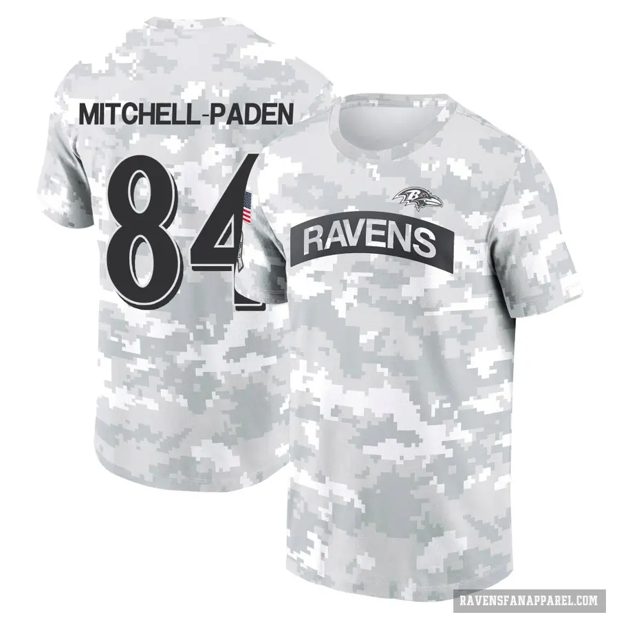 Men's ＃84 Zaire Mitchell-Paden Baltimore Ravens Camo Arctic 2024 Salute to Service Performance T-Shirt