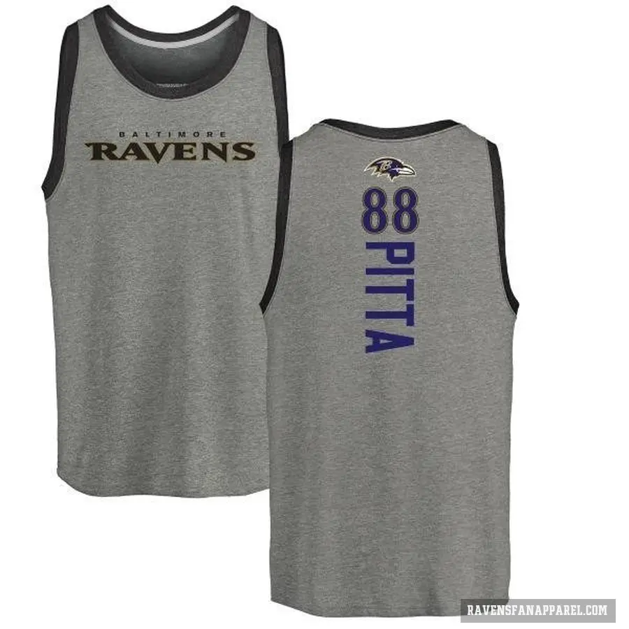 Men's ＃88 Dennis Pitta Baltimore Ravens Ash Backer Tank Top