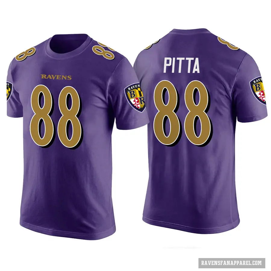 Men's ＃88 Dennis Pitta Baltimore Ravens Purple Color Rush T-Shirt