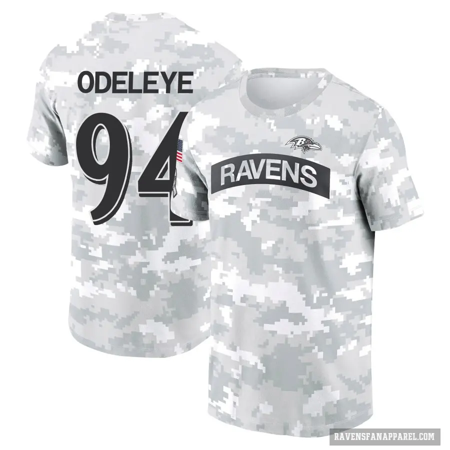 Men's ＃94 Adedayo Odeleye Baltimore Ravens Camo Arctic 2024 Salute to Service Performance T-Shirt