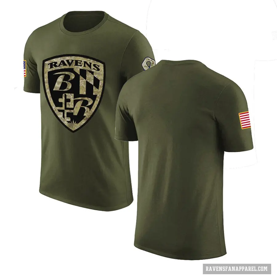 Men's Blank Baltimore Ravens Olive Salute to Service T-Shirt