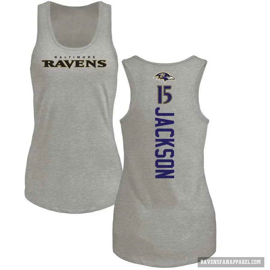 Women's ＃15 DeSean Jackson Baltimore Ravens Ash Backer Tank Top