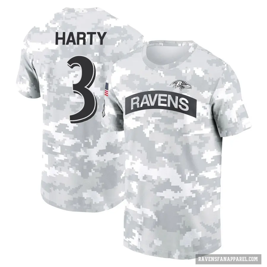 Women's ＃3 Deonte Harty Baltimore Ravens Camo Arctic 2024 Salute to Service Long Sleeve T-Shirt