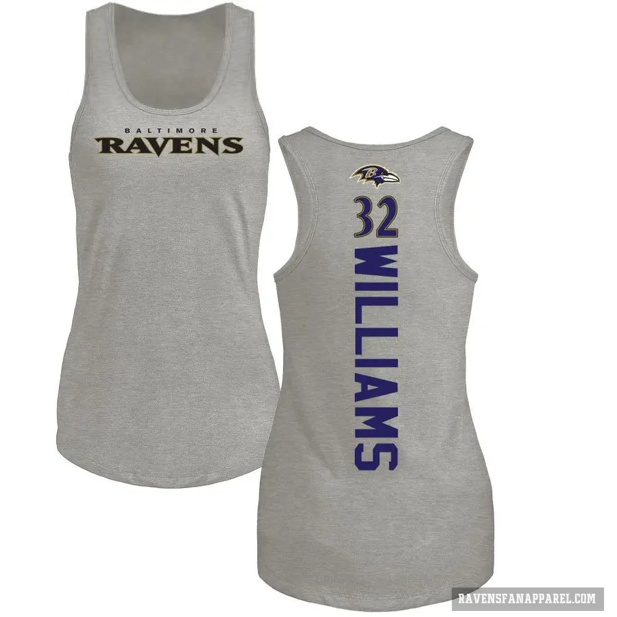 Women's ＃32 Marcus Williams Baltimore Ravens Ash Backer Tank Top