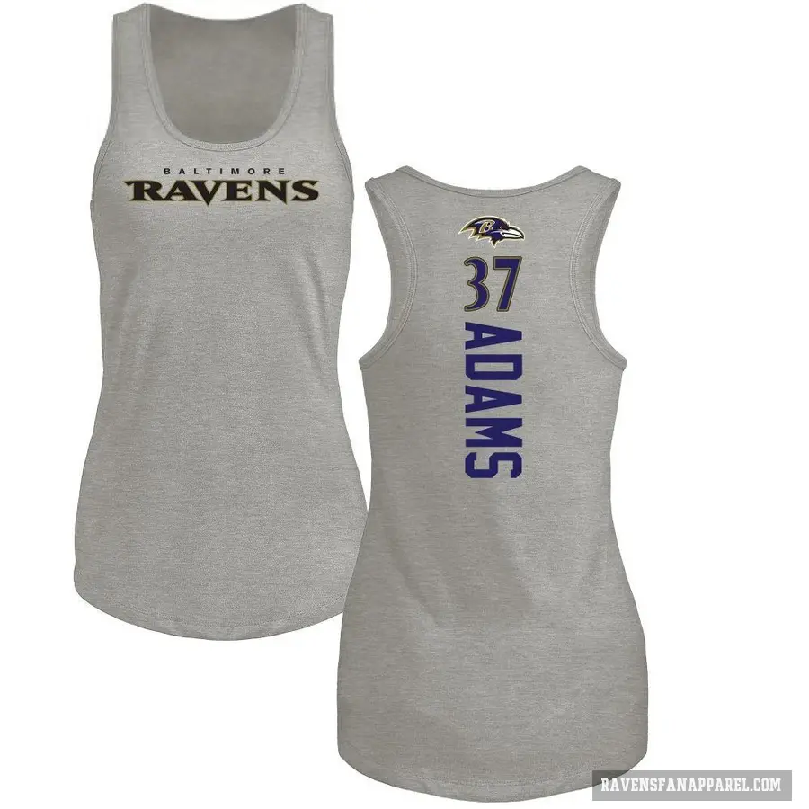 Women's ＃37 Andrew Adams Baltimore Ravens Ash Backer Tank Top