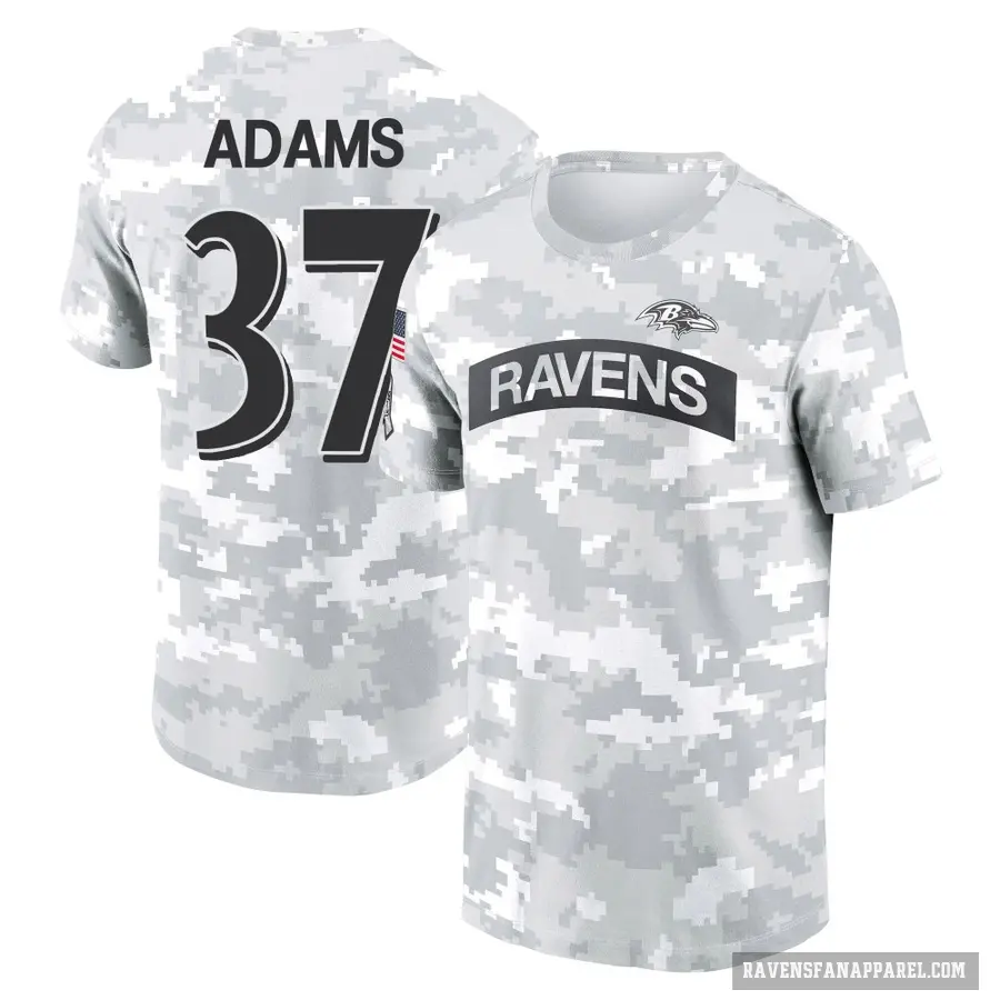 Women's ＃37 Andrew Adams Baltimore Ravens Camo Arctic 2024 Salute to Service Long Sleeve T-Shirt