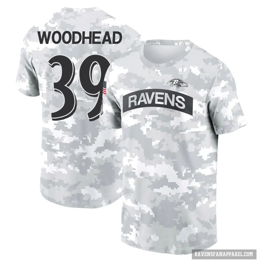 Women's ＃39 Danny Woodhead Baltimore Ravens Camo Arctic 2024 Salute to Service Long Sleeve T-Shirt