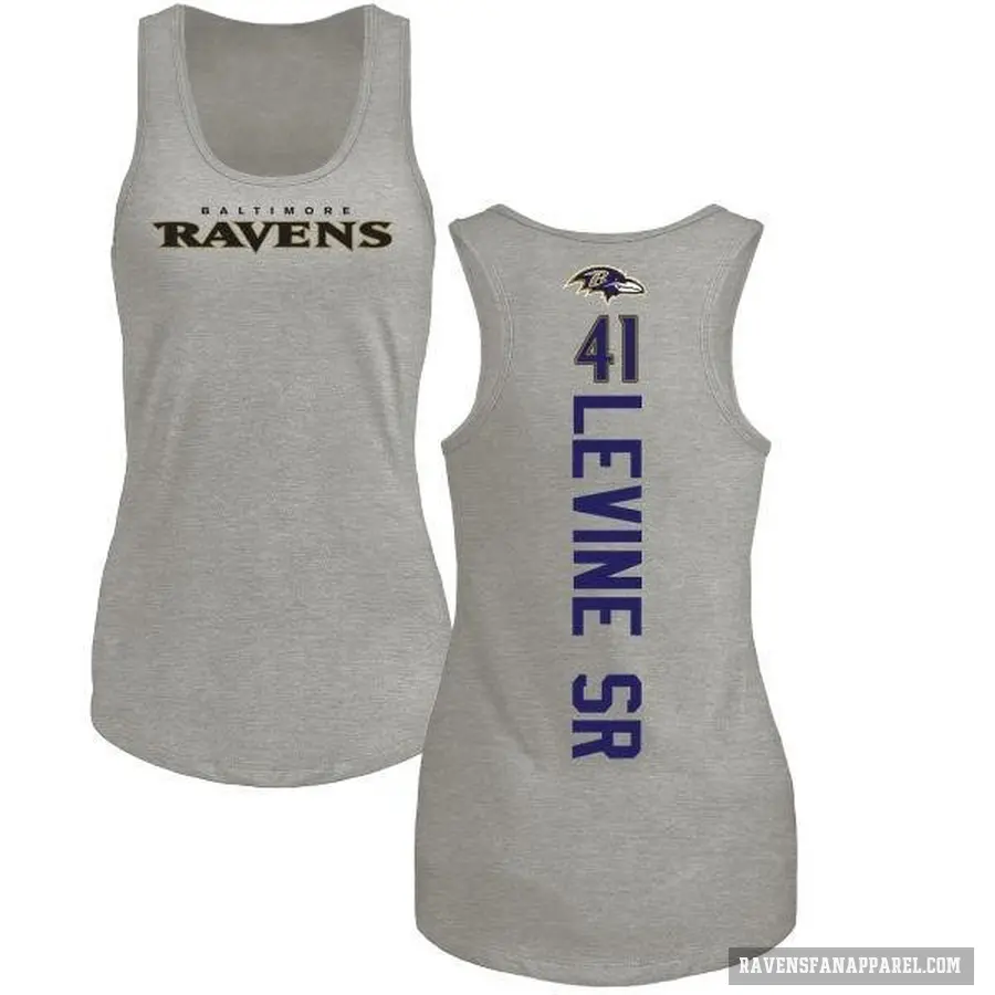 Women's ＃41 Anthony Levine Sr. Baltimore Ravens Ash Backer Tank Top