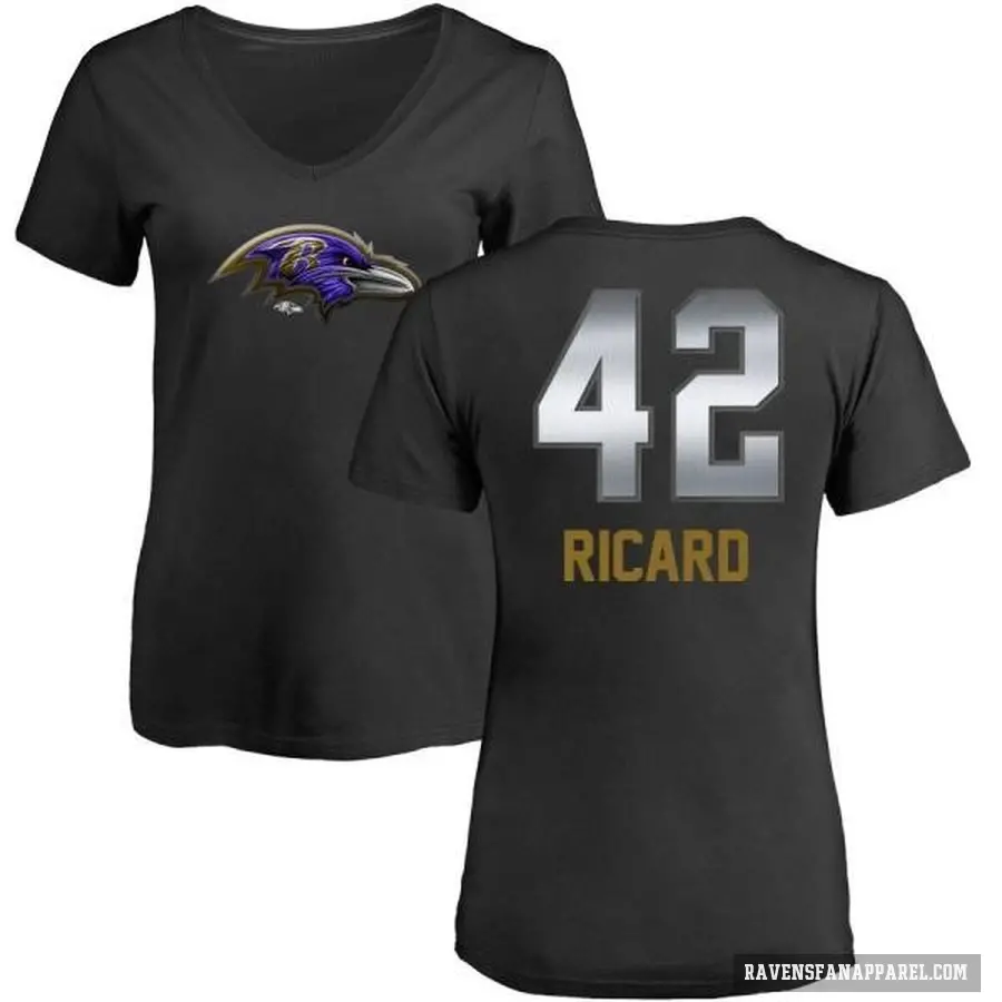 Women's ＃42 Patrick Ricard Baltimore Ravens Black Midnight Mascot T-Shirt