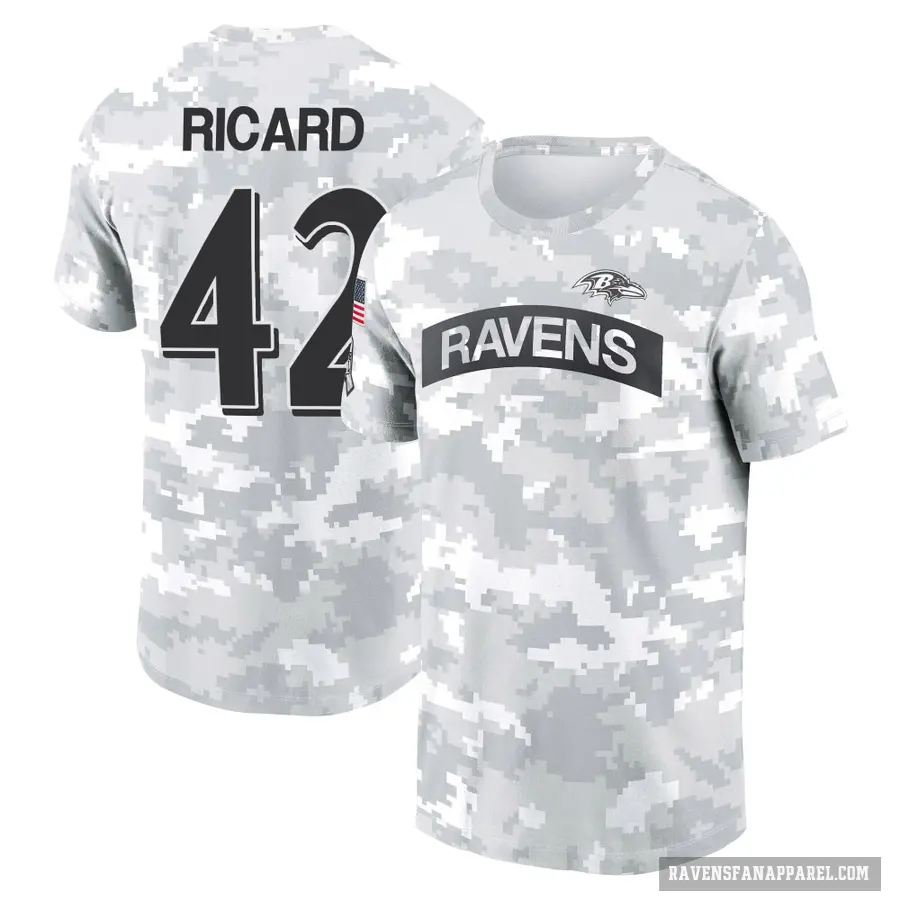 Women's ＃42 Patrick Ricard Baltimore Ravens Camo Arctic 2024 Salute to Service Long Sleeve T-Shirt