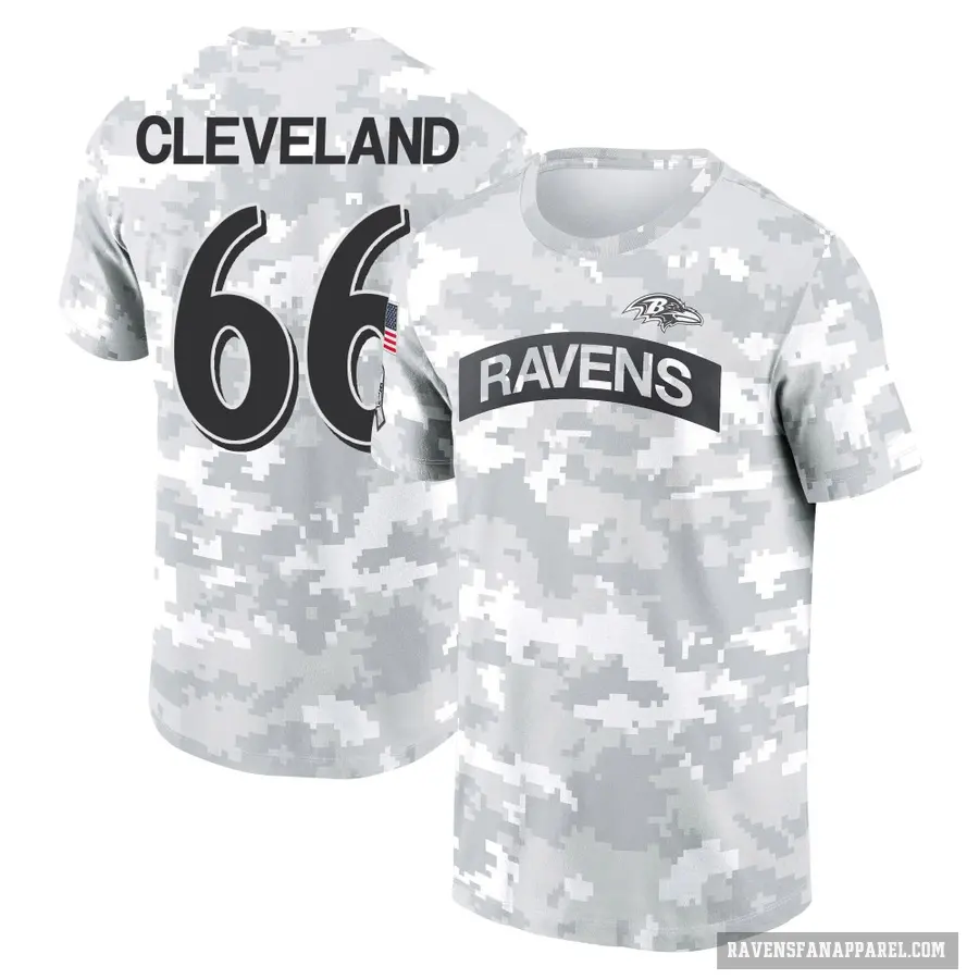 Women's ＃66 Ben Cleveland Baltimore Ravens Camo Arctic 2024 Salute to Service Long Sleeve T-Shirt