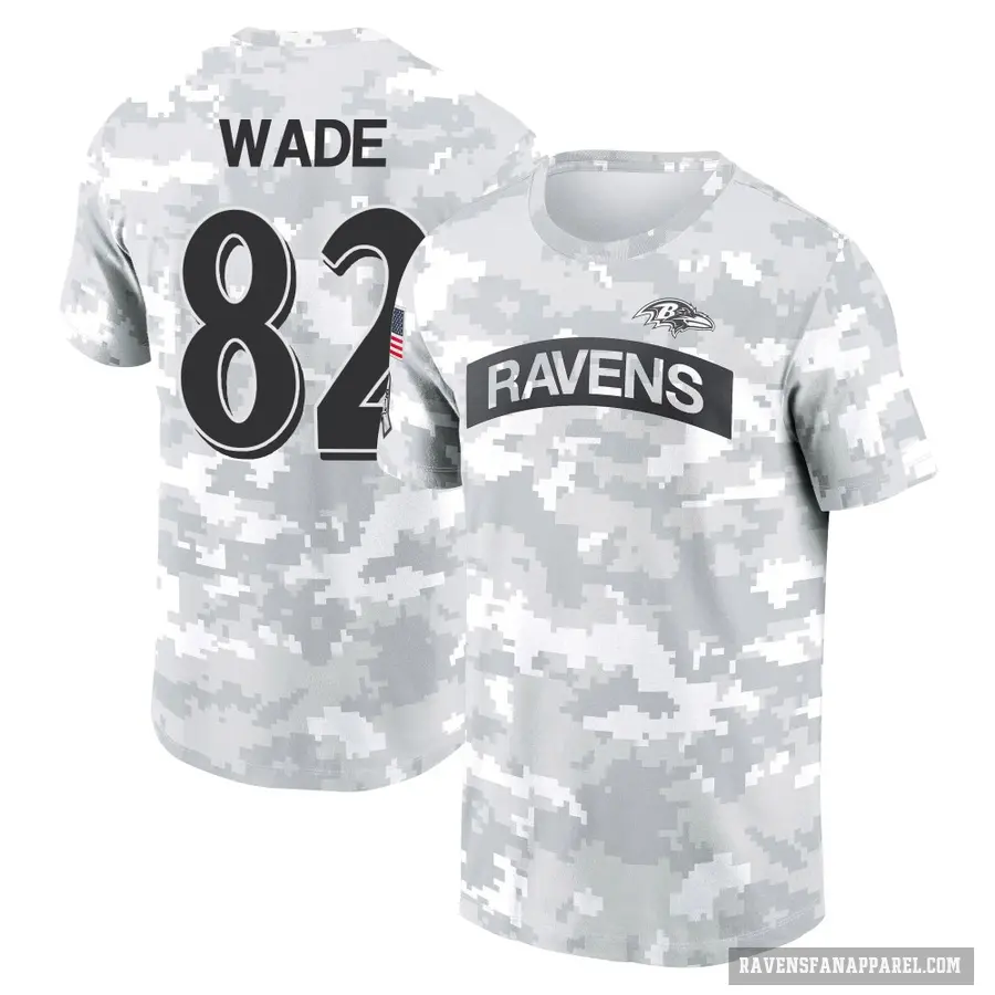 Women's ＃82 Dayton Wade Baltimore Ravens Camo Arctic 2024 Salute to Service Long Sleeve T-Shirt