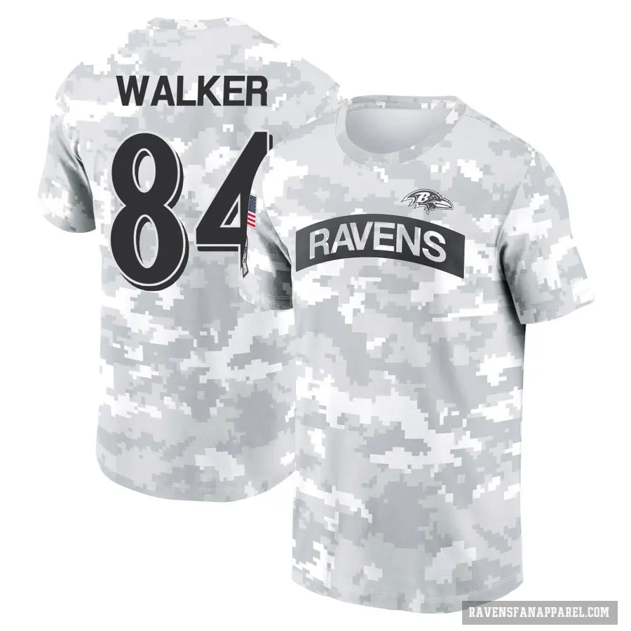 Women's ＃84 Brian Walker Baltimore Ravens Camo Arctic 2024 Salute to Service Long Sleeve T-Shirt