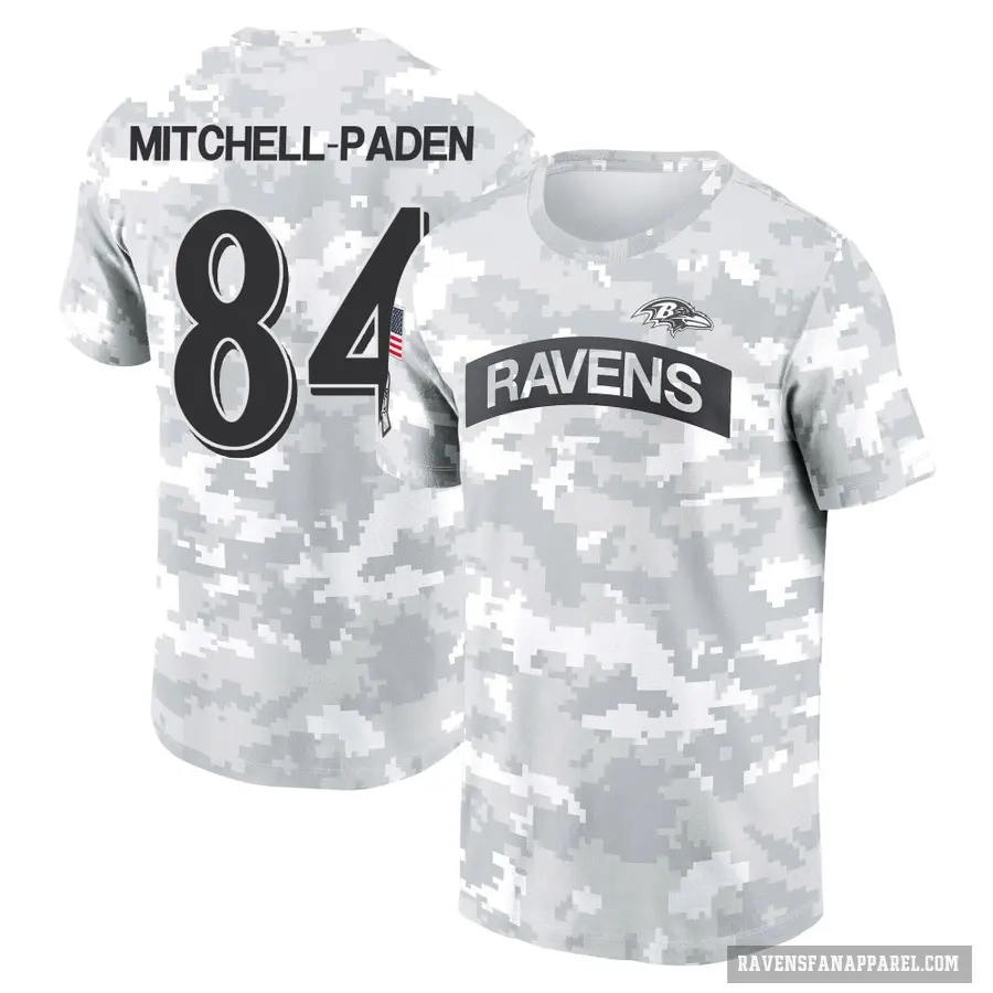 Women's ＃84 Zaire Mitchell-Paden Baltimore Ravens Camo Arctic 2024 Salute to Service Long Sleeve T-Shirt