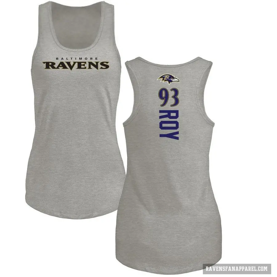 Women's ＃93 Bravvion Roy Baltimore Ravens Ash Backer Tank Top