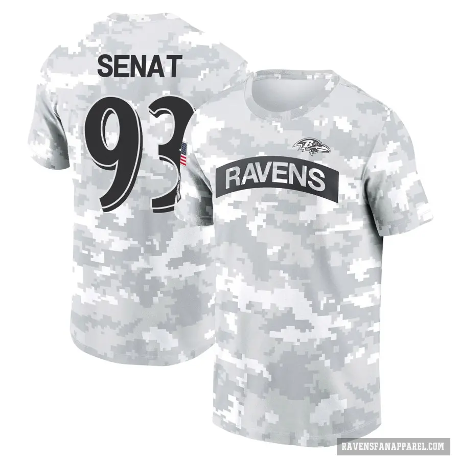 Women's ＃93 Deadrin Senat Baltimore Ravens Camo Arctic 2024 Salute to Service Long Sleeve T-Shirt