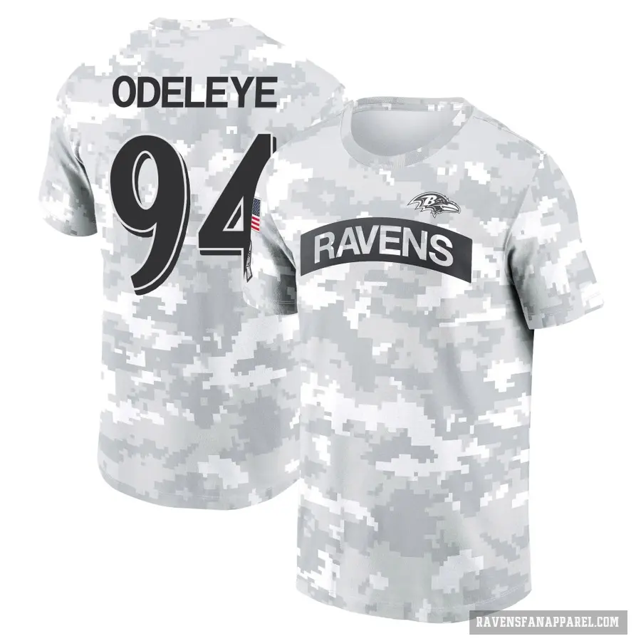 Women's ＃94 Adedayo Odeleye Baltimore Ravens Camo Arctic 2024 Salute to Service Long Sleeve T-Shirt