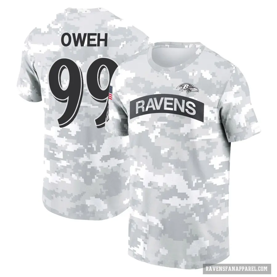 Women's ＃99 Odafe Oweh Baltimore Ravens Camo Arctic 2024 Salute to Service Long Sleeve T-Shirt