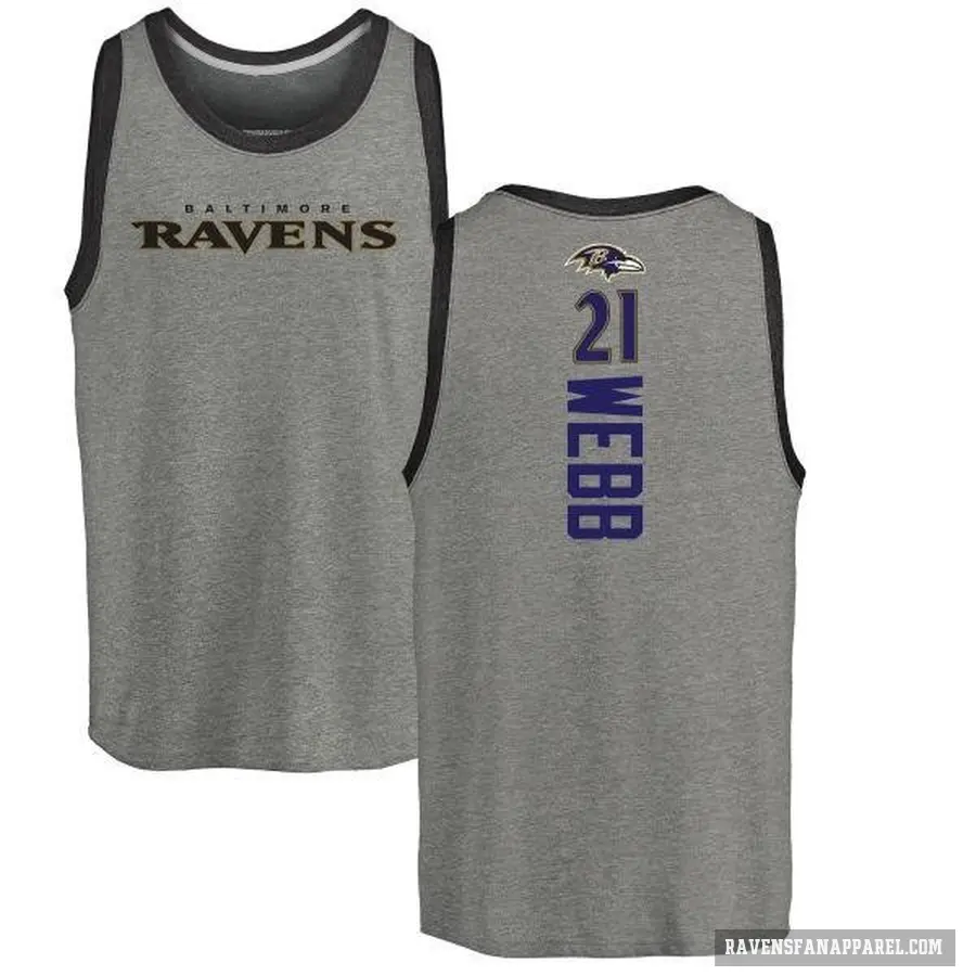 Youth ＃21 Lardarius Webb Baltimore Ravens Ash Backer Tank Top