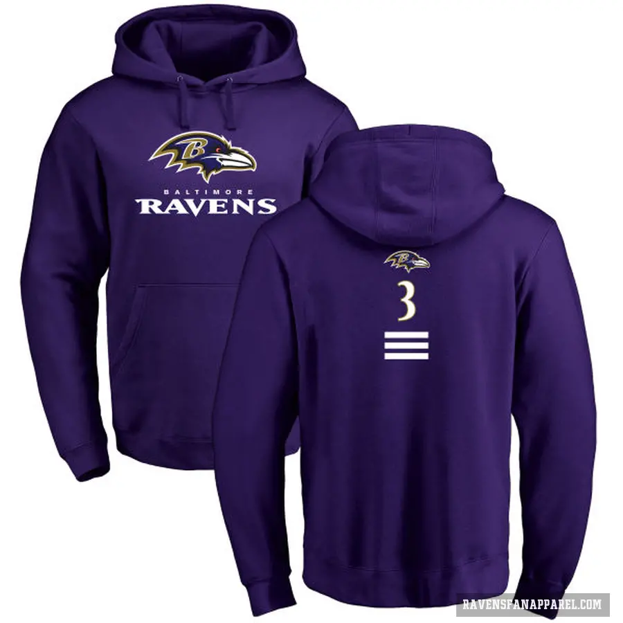 Youth ＃3 Robert Griffin III Baltimore Ravens Purple Pro Line by Branded Backer Pullover Hoodie