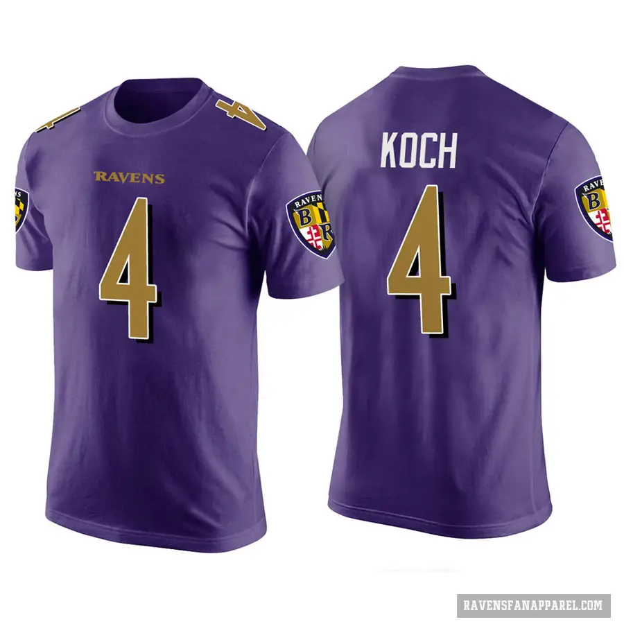 Youth ＃4 Sam Koch Baltimore Ravens Purple Color Rush T-Shirt