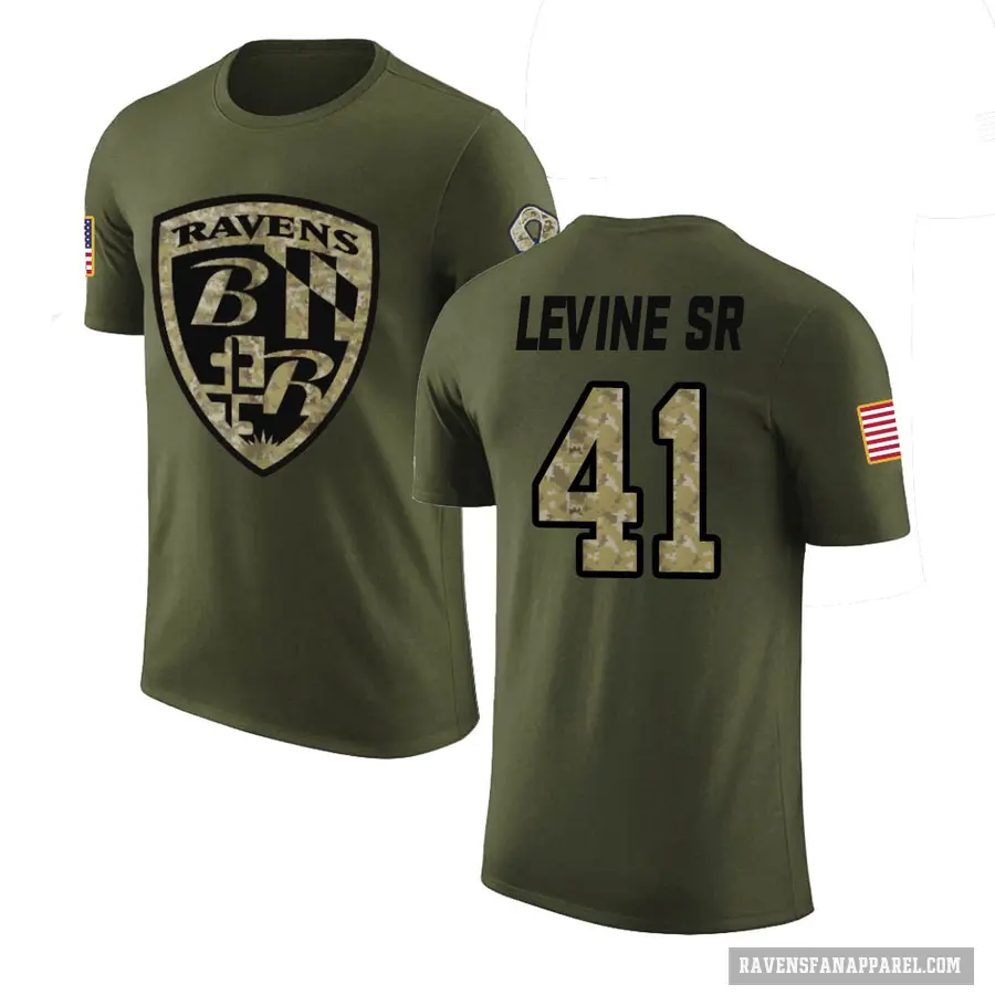 Youth ＃41 Anthony Levine Sr. Baltimore Ravens Olive Salute to Service T-Shirt