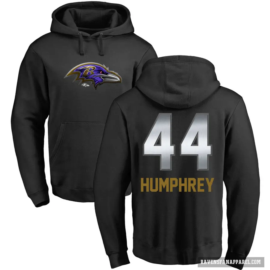 Youth ＃44 Marlon Humphrey Baltimore Ravens Black Midnight Mascot Pullover Hoodie